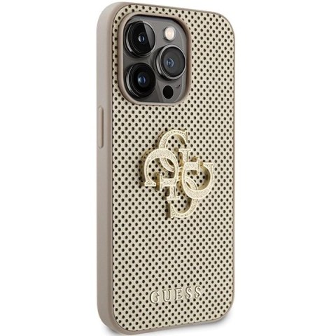 Etui Guess Perforated 4G Glitter na iPhone 15 Pro - złote
