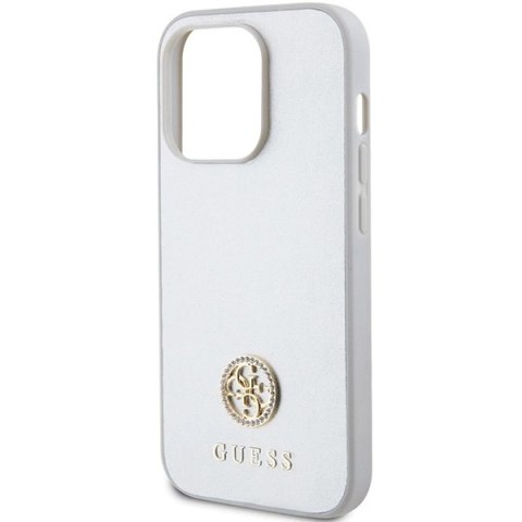 Etui Guess Strass Metal Logo na iPhone 15 Pro - srebrne