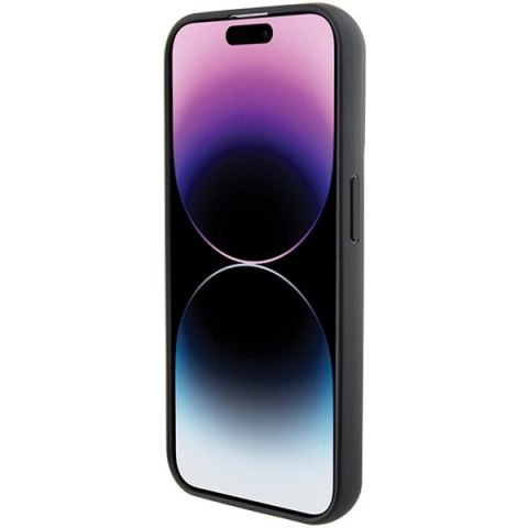 Etui Karl Lagerfeld Gripstand Saffiano Choupette Pins na iPhone 15 Pro - czarne Etui Karl Lagerfeld Gripstand Saffiano Choupette Pins na iPhone 15 Pro - czarne