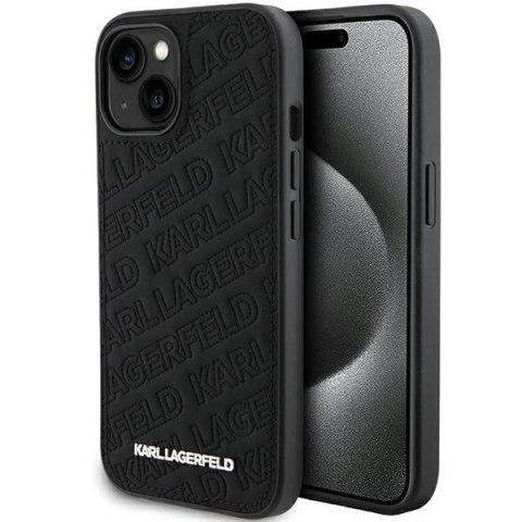 Etui Karl Lagerfeld Quilted K Pattern na iPhone 15 Plus / 14 Plus - czarne Etui Karl Lagerfeld Quilted K Pattern na iPhone 15 Plus / 14 Plus - czarne