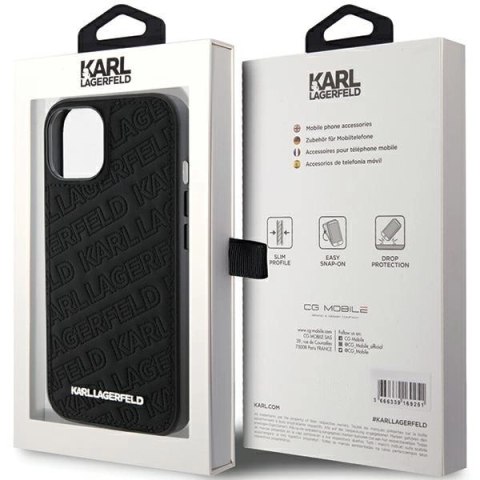Etui Karl Lagerfeld Quilted K Pattern na iPhone 15 Plus / 14 Plus - czarne Etui Karl Lagerfeld Quilted K Pattern na iPhone 15 Plus / 14 Plus - czarne