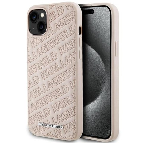 Etui Karl Lagerfeld Quilted K Pattern na iPhone 15 Plus / 14 Plus - różowe Etui Karl Lagerfeld Quilted K Pattern na iPhone 15 Plus / 14 Plus - różowe