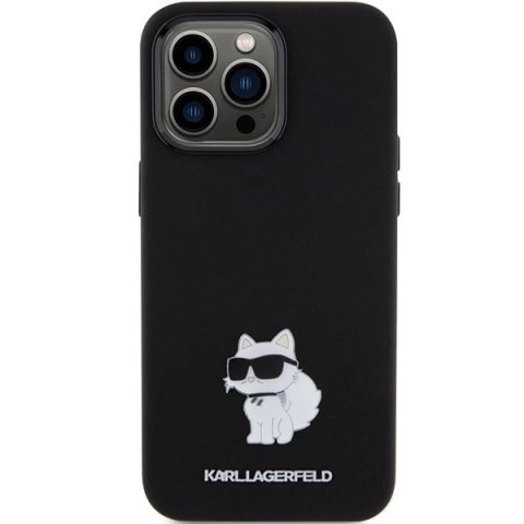 Etui Karl Lagerfeld Silicone Choupette Metal Pin na iPhone 15 Pro - czarne Etui Karl Lagerfeld Silicone Choupette Metal Pin na iPhone 15 Pro - czarne