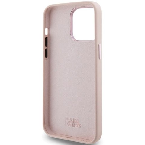 Etui Karl Lagerfeld Silicone Choupette Metal Pin na iPhone 15 Pro - różowe Etui Karl Lagerfeld Silicone Choupette Metal Pin na iPhone 15 Pro - różowe