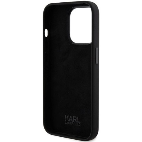 Etui Karl Lagerfeld Silicone Ikonik Metal Pin na iPhone 15 Pro - czarne Etui Karl Lagerfeld Silicone Ikonik Metal Pin na iPhone 15 Pro - czarne