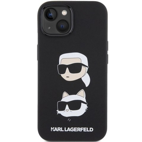 Etui Karl Lagerfeld Silicone Karl&Choupette Head na iPhone 15 Plus / 14 Plus - czarne