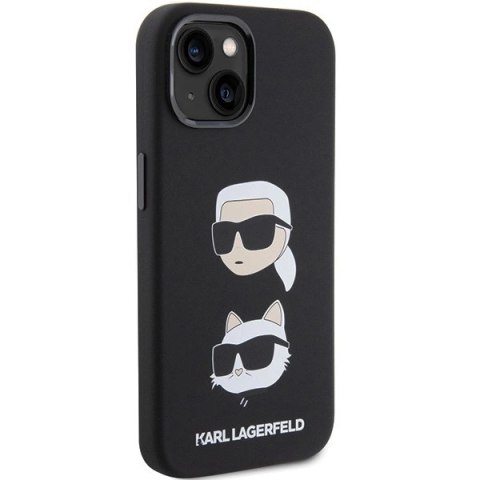 Etui Karl Lagerfeld Silicone Karl&Choupette Head na iPhone 15 Plus / 14 Plus - czarne