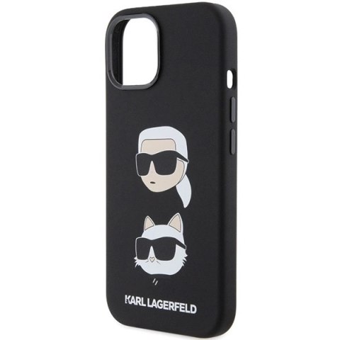 Etui Karl Lagerfeld Silicone Karl&Choupette Head na iPhone 15 Plus / 14 Plus - czarne