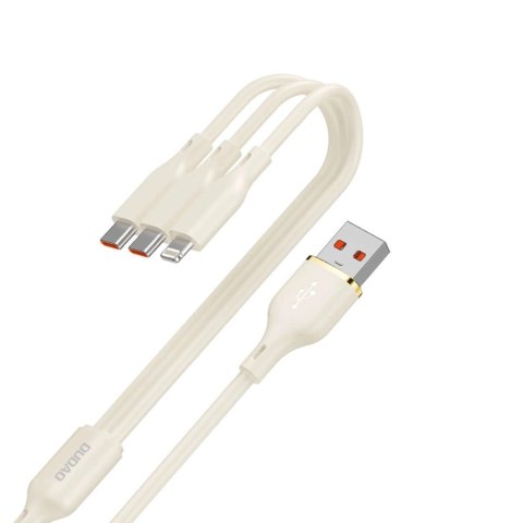 Kabel 3w1 Dudao L7SE USB-A - 2x USB-C / Lightning 66W 1.2m - beżowy Kabel 3w1 Dudao L7SE USB-A - 2x USB-C / Lightning 66W 1.2m - beżowy
