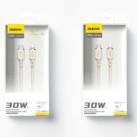 Kabel Dudao L7SCL USB-C - Lightning 30W 2m - beżowy Kabel Dudao L7SCL USB-C - Lightning 30W 2m - beżowy