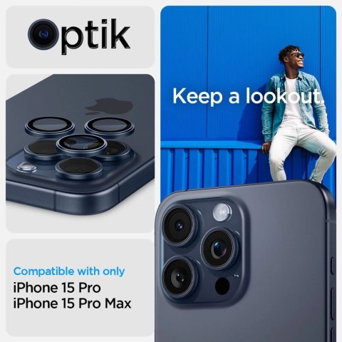 Osłona aparatu Spigen Optik.tR EZ Fit Camera Protector na iPhone 14 Pro / Pro Max / 15 Pro / Pro Max - tytan błękitny 2 szt. Osłona aparatu Spigen Optik.tR EZ Fit Camera Protector na iPhone 14 Pro / Pro Max / 15 Pro / Pro Max - tytan błękitny 2 szt.