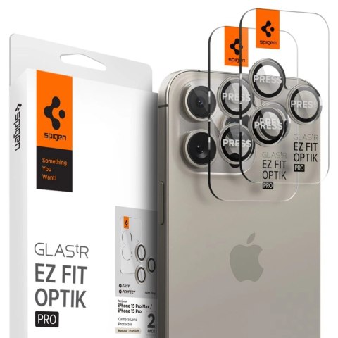 Osłona aparatu Spigen Optik.tR EZ Fit Camera Protector na iPhone 14 Pro / Pro Max / 15 Pro / Pro Max - tytan naturalny 2 szt. Osłona aparatu Spigen Optik.tR EZ Fit Camera Protector na iPhone 14 Pro / Pro Max / 15 Pro / Pro Max - tytan naturalny 2 szt.