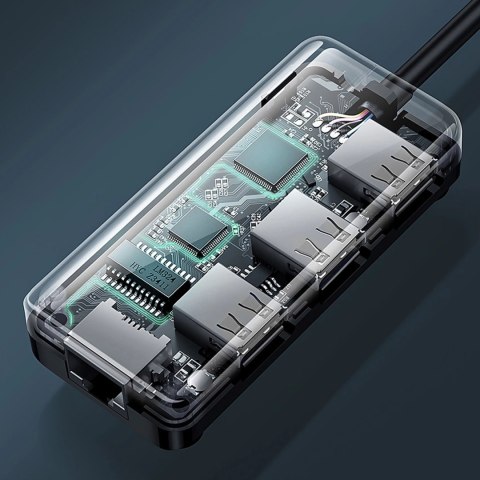 Adapter sieciowy Ugreen 20264 RJ45 / USB-A 10/100Mbps HUB 3x USB-A 2.0 - czarny Adapter sieciowy Ugreen 20264 RJ45 / USB-A 10/100Mbps HUB 3x USB-A 2.0 - czarny