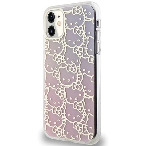 Etui Hello Kitty IML Gradient Electrop Crowded Kitty Head na iPhone 11 / Xr - różowe