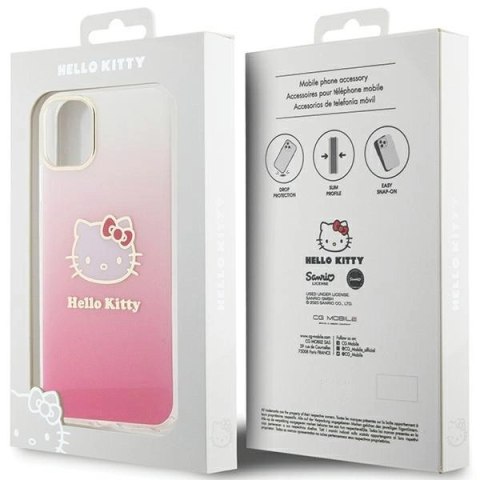 Etui Hello Kitty IML Gradient Electrop Kitty Head na iPhone 11 / Xr - różowe