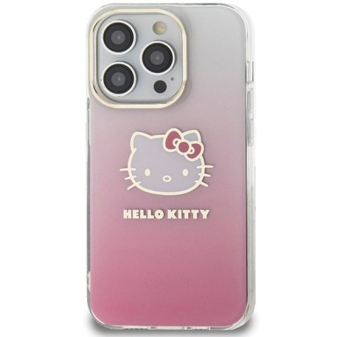 Etui Hello Kitty IML Gradient Electrop Kitty Head na iPhone 15 Pro - różowe