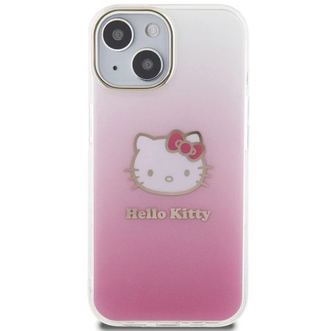 Etui Hello Kitty IML Gradient Electrop Kitty Head na iPhone 15 - różowe Etui Hello Kitty IML Gradient Electrop Kitty Head na iPhone 15 - różowe