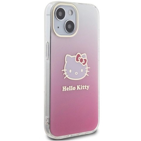 Etui Hello Kitty IML Gradient Electrop Kitty Head na iPhone 15 - różowe Etui Hello Kitty IML Gradient Electrop Kitty Head na iPhone 15 - różowe