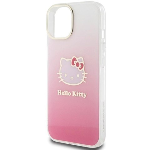 Etui Hello Kitty IML Gradient Electrop Kitty Head na iPhone 15 - różowe Etui Hello Kitty IML Gradient Electrop Kitty Head na iPhone 15 - różowe