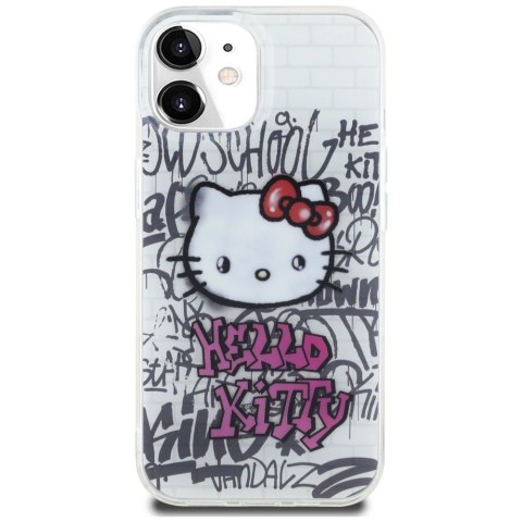 Etui Hello Kitty IML Kitty On Bricks Graffiti na iPhone 15 - białe