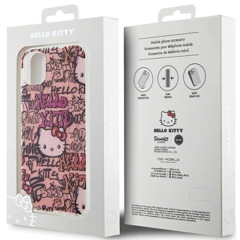 Etui Hello Kitty IML Tags Graffiti na iPhone 11 / Xr - różowe