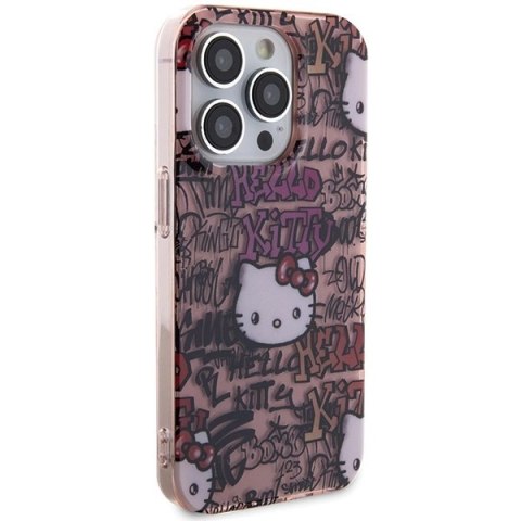Etui Hello Kitty IML Tags Graffiti na iPhone 14 Pro - różowe