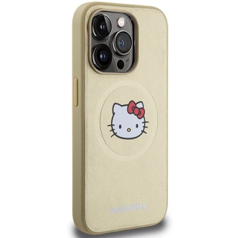 Etui Hello Kitty Leather Kitty Head MagSafe na iPhone 13 Pro / 13 - złote