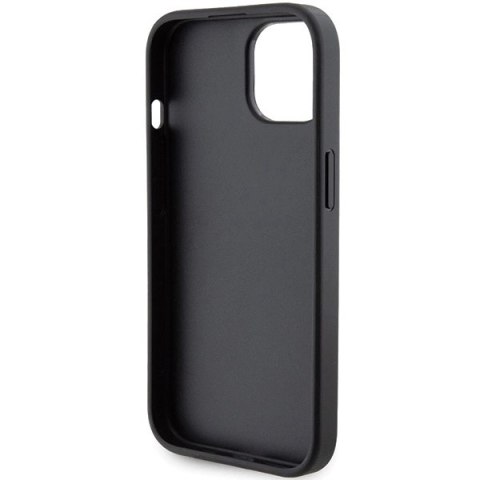 Etui Karl Lagerfeld Gripstand Saffiano Choupette Pins na iPhone 15 - czarne Etui Karl Lagerfeld Gripstand Saffiano Choupette Pins na iPhone 15 - czarne