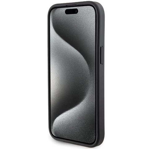 Etui Karl Lagerfeld Gripstand Saffiano Karl&Choupette Pins na iPhone 15 - czarne Etui Karl Lagerfeld Gripstand Saffiano Karl&Choupette Pins na iPhone 15 - czarne