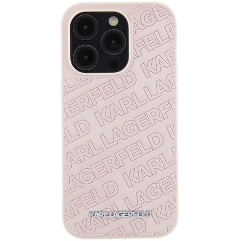 Etui Karl Lagerfeld Quilted K Pattern na iPhone 15 Pro Max - różowe Etui Karl Lagerfeld Quilted K Pattern na iPhone 15 Pro Max - różowe