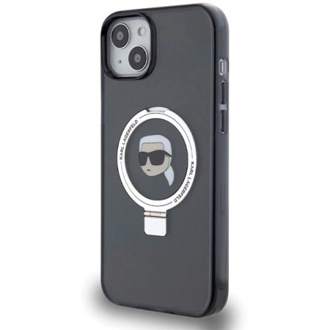 Etui Karl Lagerfeld Ring Stand Karl Head MagSafe na iPhone 15 Plus / 14 Plus - czarne