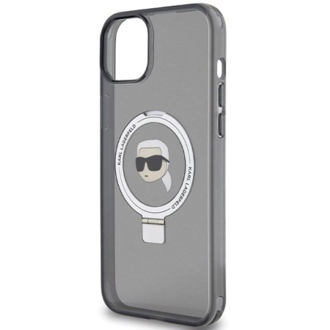 Etui Karl Lagerfeld Ring Stand Karl Head MagSafe na iPhone 15 Plus / 14 Plus - czarne