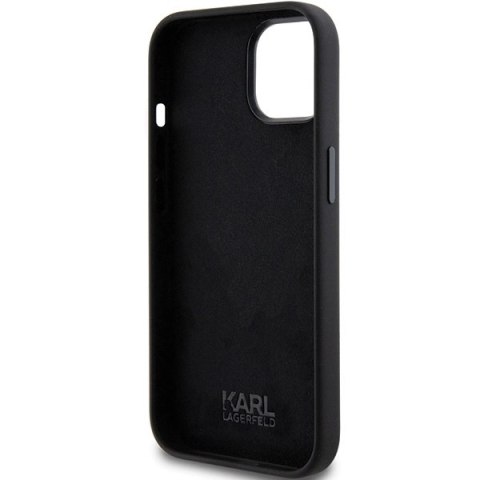 Etui Karl Lagerfeld Silicone Choupette Metal Pin na iPhone 15 Plus / 14 Plus - czarne