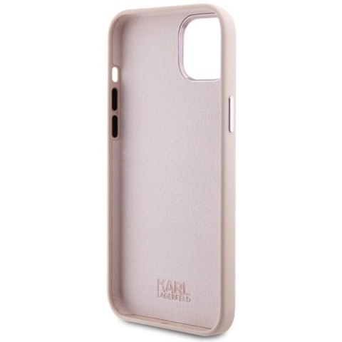 Etui Karl Lagerfeld Silicone Choupette Metal Pin na iPhone 15 Plus / 14 Plus - różowe Etui Karl Lagerfeld Silicone Choupette Metal Pin na iPhone 15 Plus / 14 Plus - różowe