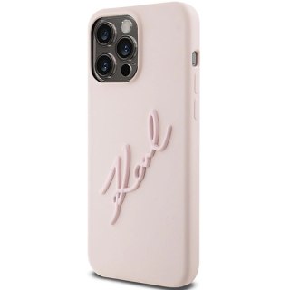 Etui Karl Lagerfeld Silicone Karl Script na iPhone 15 Pro Max - różowe