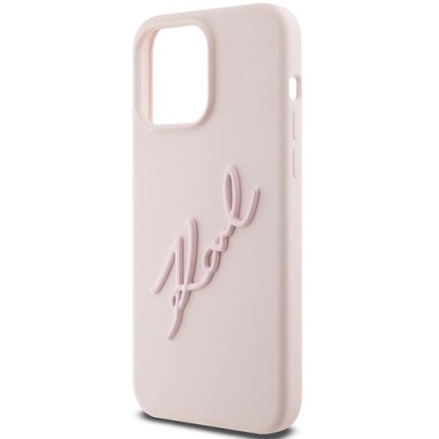 Etui Karl Lagerfeld Silicone Karl Script na iPhone 15 Pro Max - różowe Etui Karl Lagerfeld Silicone Karl Script na iPhone 15 Pro Max - różowe