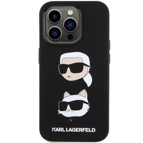 Etui Karl Lagerfeld Silicone Karl&Choupette Head na iPhone 15 Pro Max - czarne Etui Karl Lagerfeld Silicone Karl&Choupette Head na iPhone 15 Pro Max - czarne