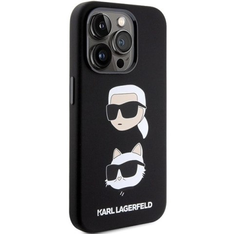 Etui Karl Lagerfeld Silicone Karl&Choupette Head na iPhone 15 Pro Max - czarne Etui Karl Lagerfeld Silicone Karl&Choupette Head na iPhone 15 Pro Max - czarne