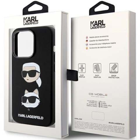 Etui Karl Lagerfeld Silicone Karl&Choupette Head na iPhone 15 Pro Max - czarne Etui Karl Lagerfeld Silicone Karl&Choupette Head na iPhone 15 Pro Max - czarne