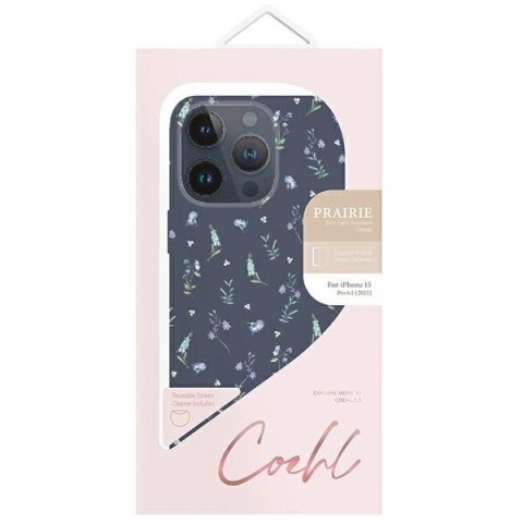 Etui UNIQ Coehl Prairie na iPhone 15 Pro - granatowe Etui UNIQ Coehl Prairie na iPhone 15 Pro - granatowe