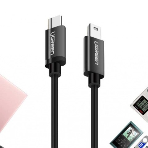 Kabel Ugreen US242 USB-C (męski) / mini USB (męski) 1 m - czarny