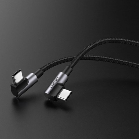 Kabel Ugreen US323 kątowy USB-C - USB-C PD QC 60W 3A 2m - czarny Kabel Ugreen US323 kątowy USB-C - USB-C PD QC 60W 3A 2m - czarny