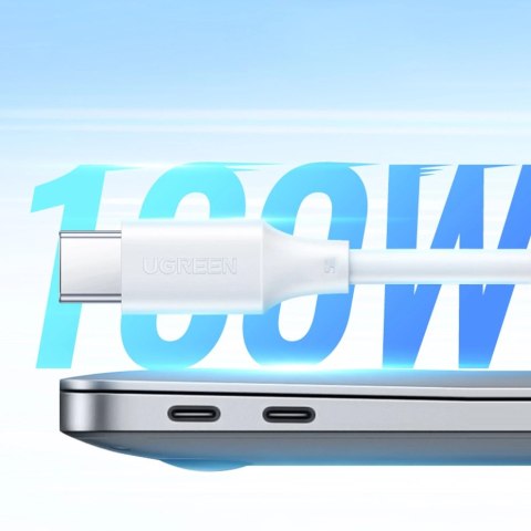 Kabel Ugreen US562 USB-C - USB-C PD QC 100W 480Mb/s 1m - biały Kabel Ugreen US562 USB-C - USB-C PD QC 100W 480Mb/s 1m - biały