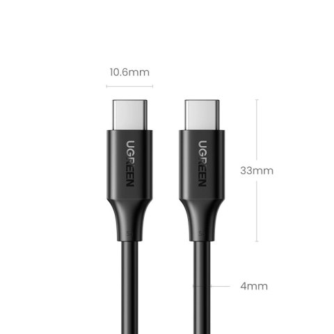 Kabel Ugreen US562 USB-C - USB-C PD QC 100W 5A 480Mb/s 1,5m - czarny Kabel Ugreen US562 USB-C - USB-C PD QC 100W 5A 480Mb/s 1,5m - czarny