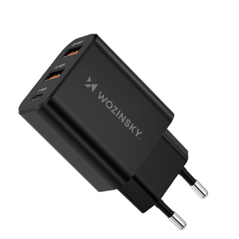 Ładowarka sieciowa Wozinsky CWCUCB 30W USB-C / 2 x USB-A - czarny Ładowarka sieciowa Wozinsky CWCUCB 30W USB-C / 2 x USB-A - czarny