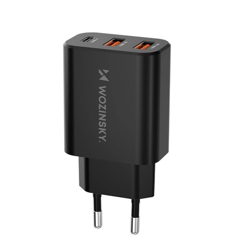 Ładowarka sieciowa Wozinsky CWCUCB 30W USB-C / 2 x USB-A - czarny Ładowarka sieciowa Wozinsky CWCUCB 30W USB-C / 2 x USB-A - czarny