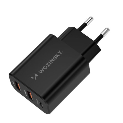Ładowarka sieciowa Wozinsky CWCUCB 30W USB-C / 2 x USB-A - czarny Ładowarka sieciowa Wozinsky CWCUCB 30W USB-C / 2 x USB-A - czarny