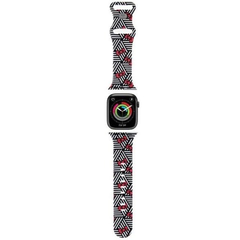 Pasek Hello Kitty Silicone Bows & Stripes na Apple Watch 38/40/41mm - czarny Pasek Hello Kitty Silicone Bows & Stripes na Apple Watch 38/40/41mm - czarny