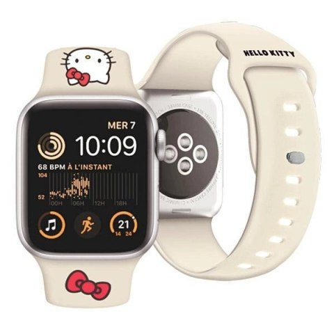 Pasek Hello Kitty Silicone Kitty Head na Apple Watch 38/40/41mm - beżowy Pasek Hello Kitty Silicone Kitty Head na Apple Watch 38/40/41mm - beżowy