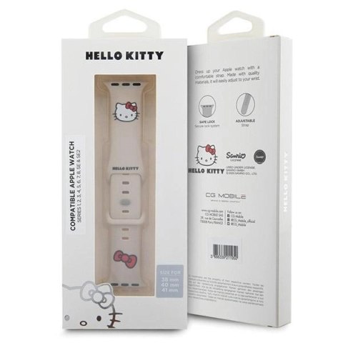 Pasek Hello Kitty Silicone Kitty Head na Apple Watch 38/40/41mm - beżowy Pasek Hello Kitty Silicone Kitty Head na Apple Watch 38/40/41mm - beżowy